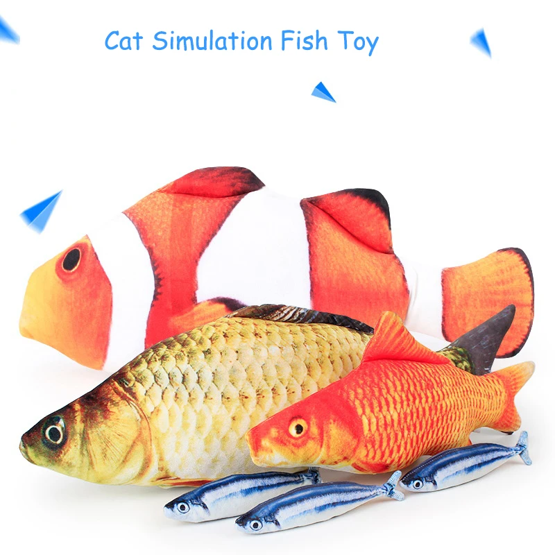 

Cat Toys Catnip Simulation Saury Clown Fish PP Cotton Toys Cat Grinding Claws Chewing Fun Pet Supplies Cat And Dog Toys