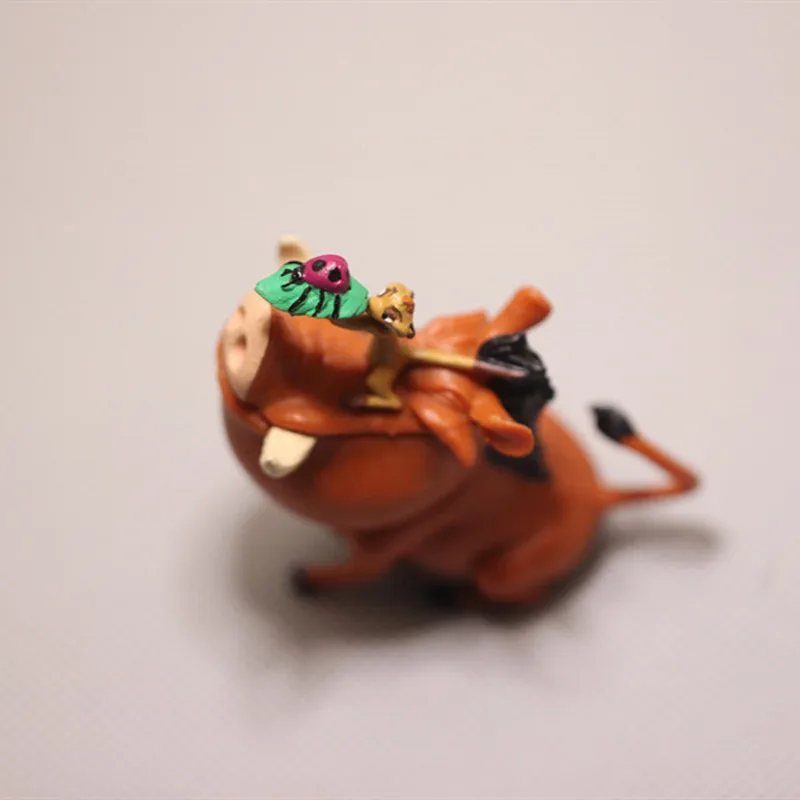 

1PCS 7.5cm Disney Pumbaa Timon wild boar fox mongoose cartoon animal friends hand made model ornaments