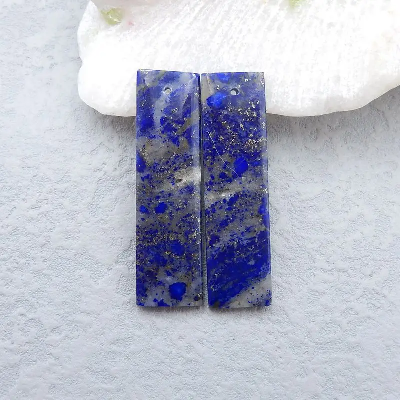 Новинка! Серьги из натурального камня с бусинами лазурита 43x13x4 мм 13 г ювелирные