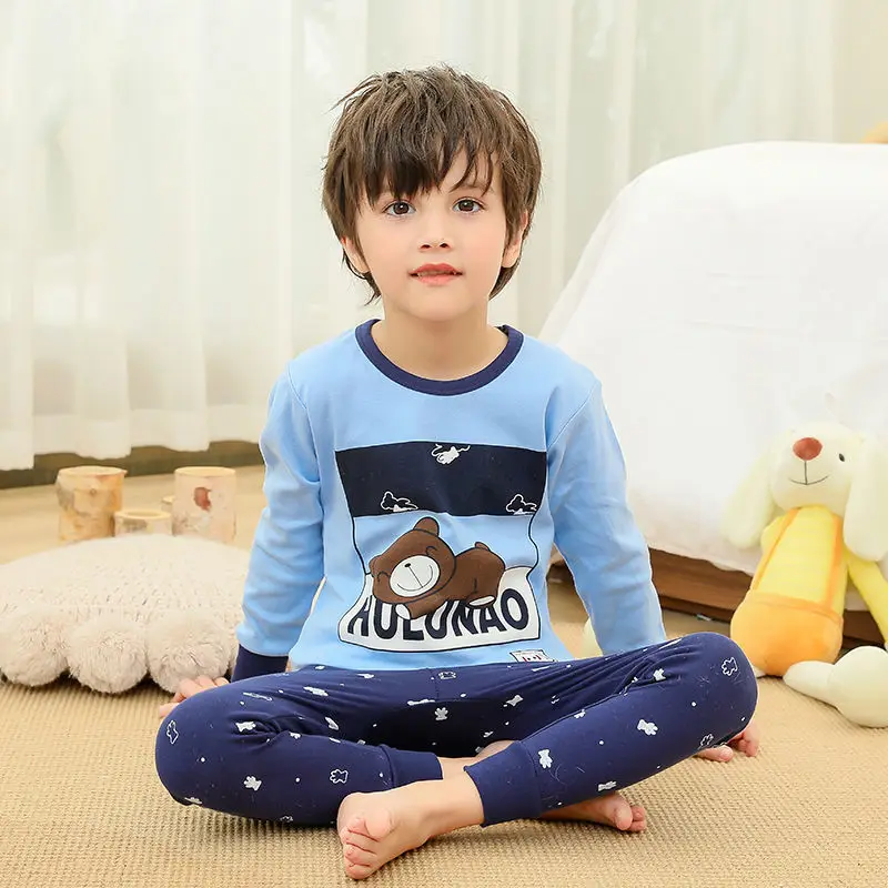 

Children's Pajamas Winter Warm Home Clothes Toddler Boys Girls Cotton Underwear Sets Cartoon Teenagers Kids Sleepwear For Baby