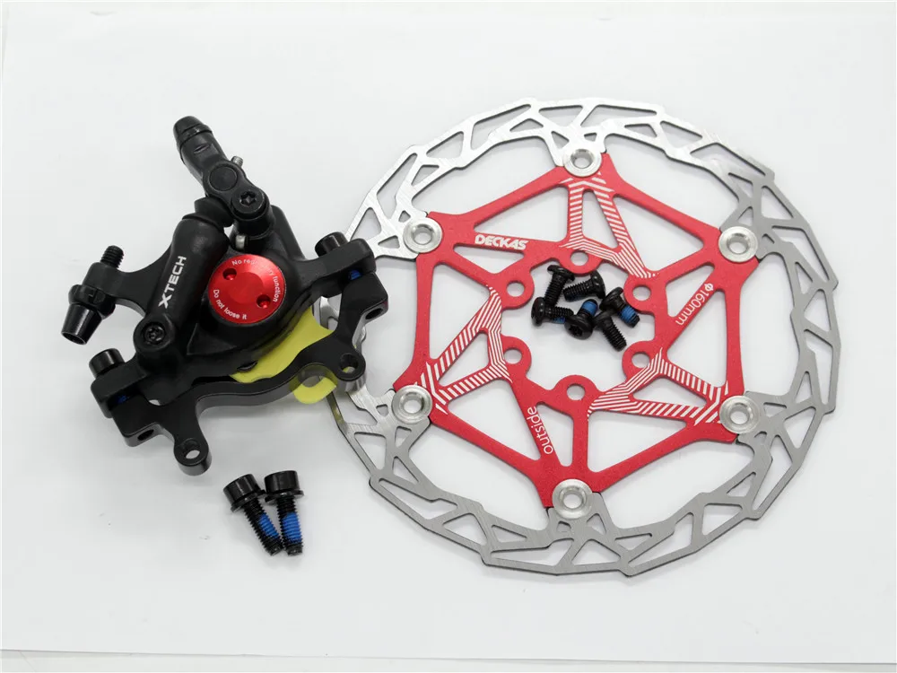 Black Rear DECK RED Zoom HB-100 MTB велосипедный тормоз HB100 велосипедные тормоза суппорт w роторы запчасти для велосипеда гидравлический поршень двухсторонний диск Диаметр 160 мм - Цвет: Black Rear DECK RED