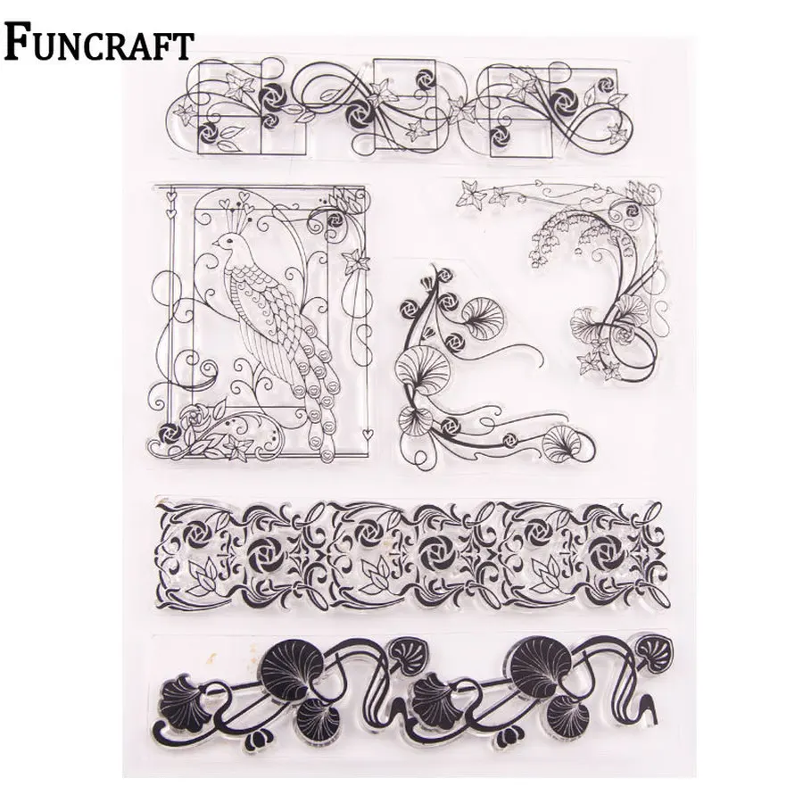 Красивые Фламинго стенд на ветке цветок листья прозрачные резиновые штампы для