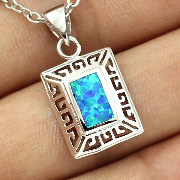 

Nice Blue Opal Necklace Penants For Girls Women Pendant OP303