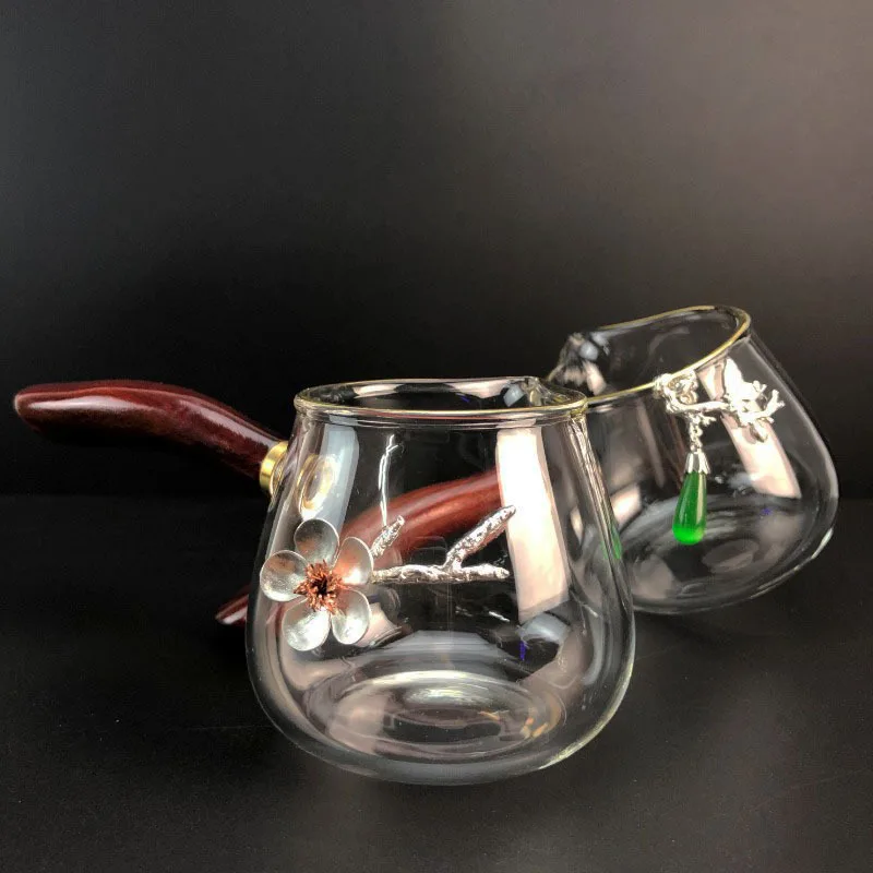 260 мл оловянный декоративный стеклянный чайник кунг-фу ручная работа маленький с