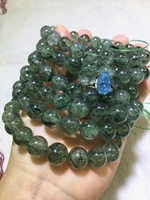 genuine natural green rutilated quartz gemstone bracelet 10mm brazil women men crystal round beads bracelet aaaaa