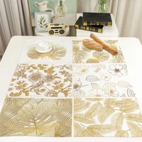 nordic gold leaf placemat creative bronzing maple leaves placemat western restaurant placemat tableware mat table decoration