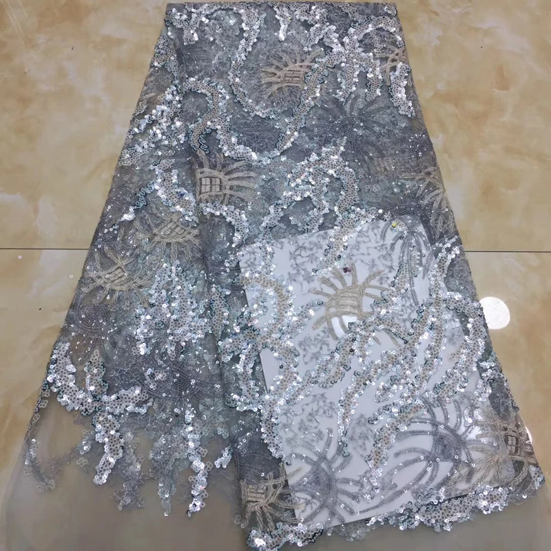 Лидер продаж 2020 кружевная ткань в африканском стиле сетка блестки узор из бисера