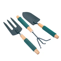 3pcsset mini wooden handle shovel rake spade bonsai tools set transplant hand tool for indoor gardening plant care garden tools
