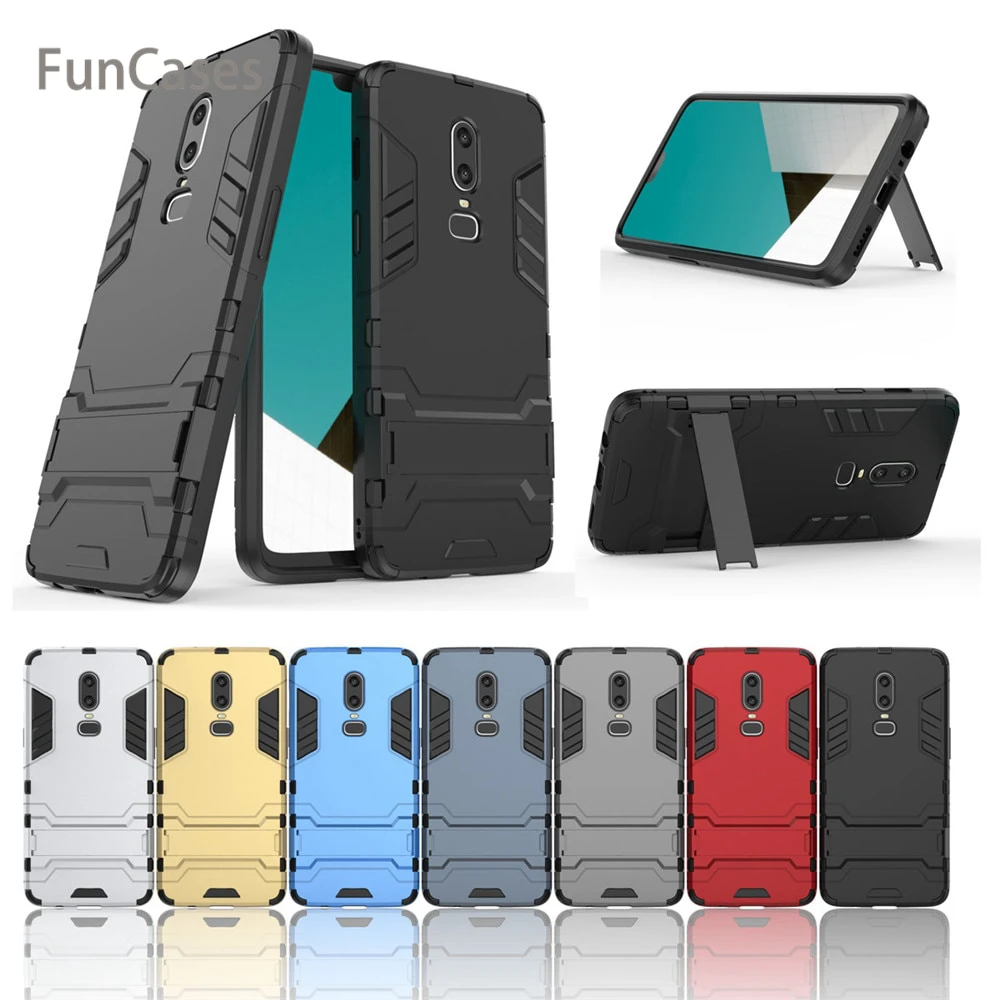 Для Oneplus 6 чехол Роскошный Железный человек Стенд жесткий Броня + Мягкий