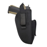 universal nylon gun holster airsoft magazine for all sizes handguns adjustable pistol case metal clip belt hunting accessories
