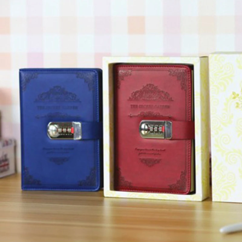 Ретро записная книжка с паролем замком креативные школьные офисные