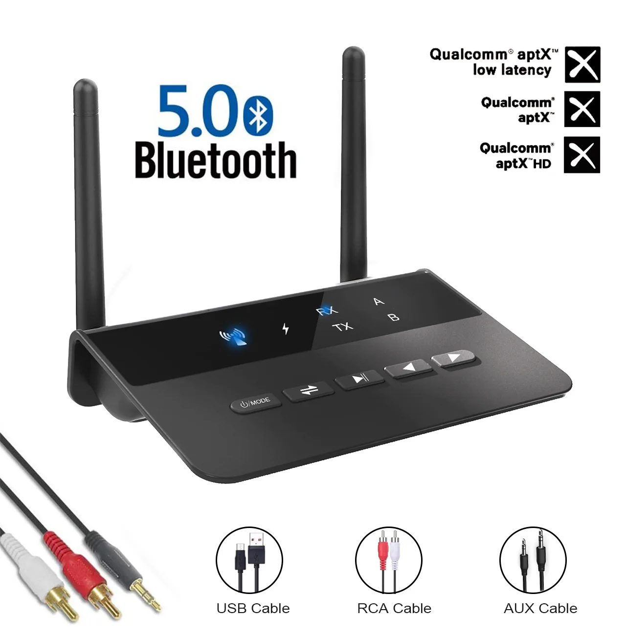 

2 in 1 Audio Stereo Transmitter Receiver with Blue tooth for PC TV Ps4 Home Stereo Audio Receiver Dual Link AUX RCA Adapter