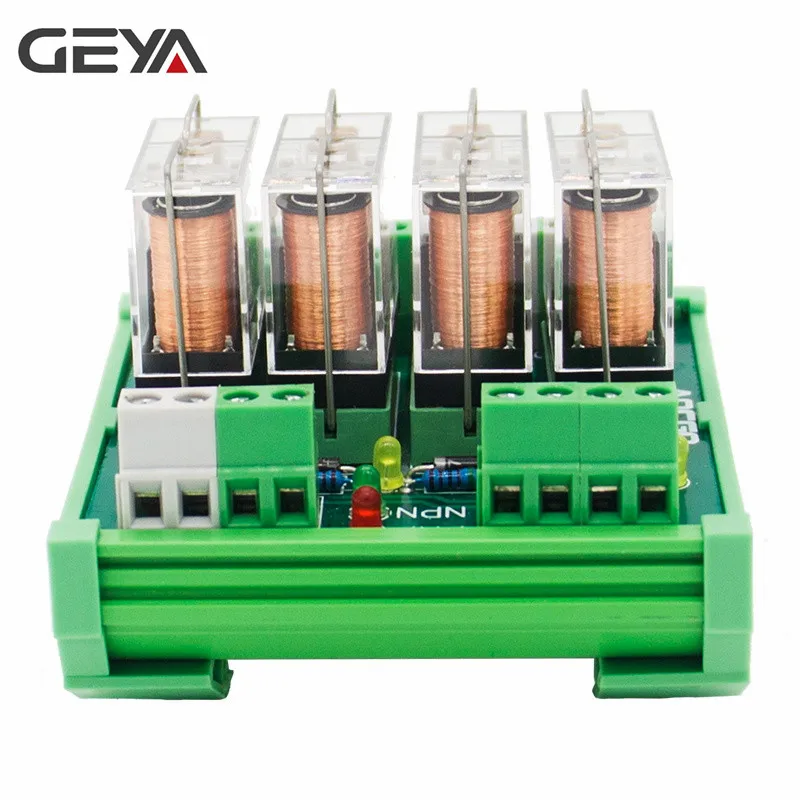 GEYA NG2R 4-Канальный Релейный Модуль 1NO 1NC реле SPDT модуль 12V 24V AC DC Omron реле ПЛК