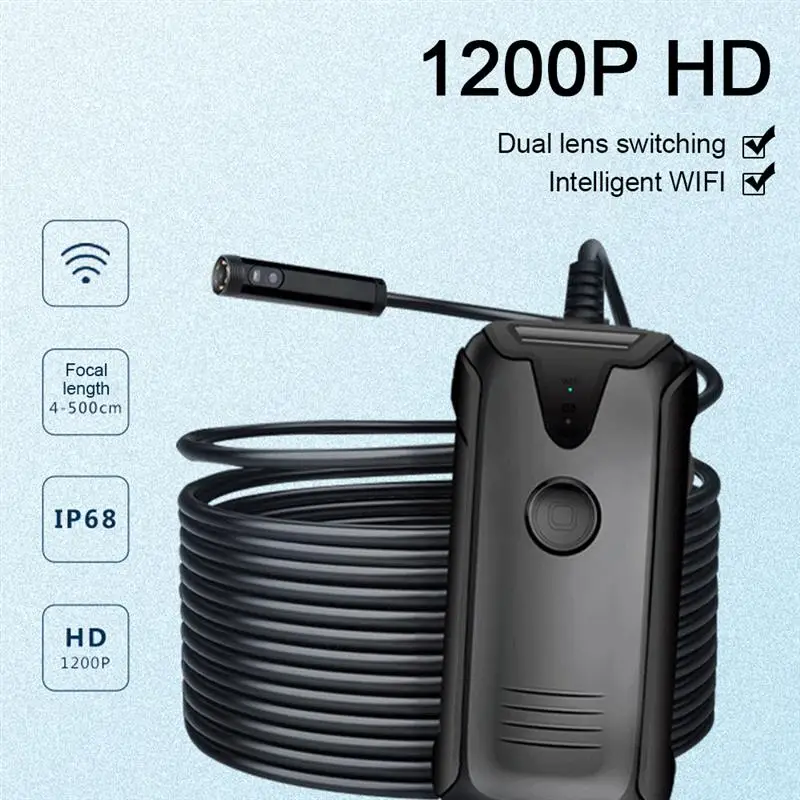 Двойной объектив Камера 8 мм камера Wifi эндоскоп HD 8LED Водонепроницаемый Wi Fi