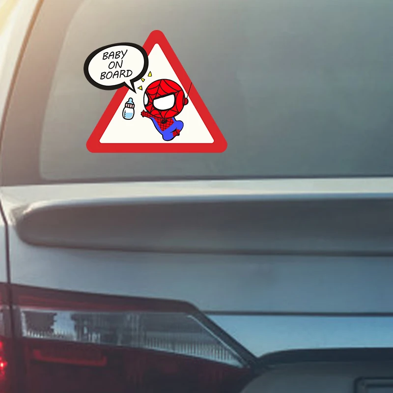 Съемный Детская настольная игра автомобиля Стикеры креативные милые Цвет супер герой Водонепроницаемый Стикеры для автомобиля забавные хвост Предупреждение знак наклейка