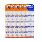 50 шт.5 карт PKCELL AG3 1,5 в 30 мАч, кнопочные батареи LR41 AG3, аккумулятор для часов SR41W 392 192 192A LR736 для термометров