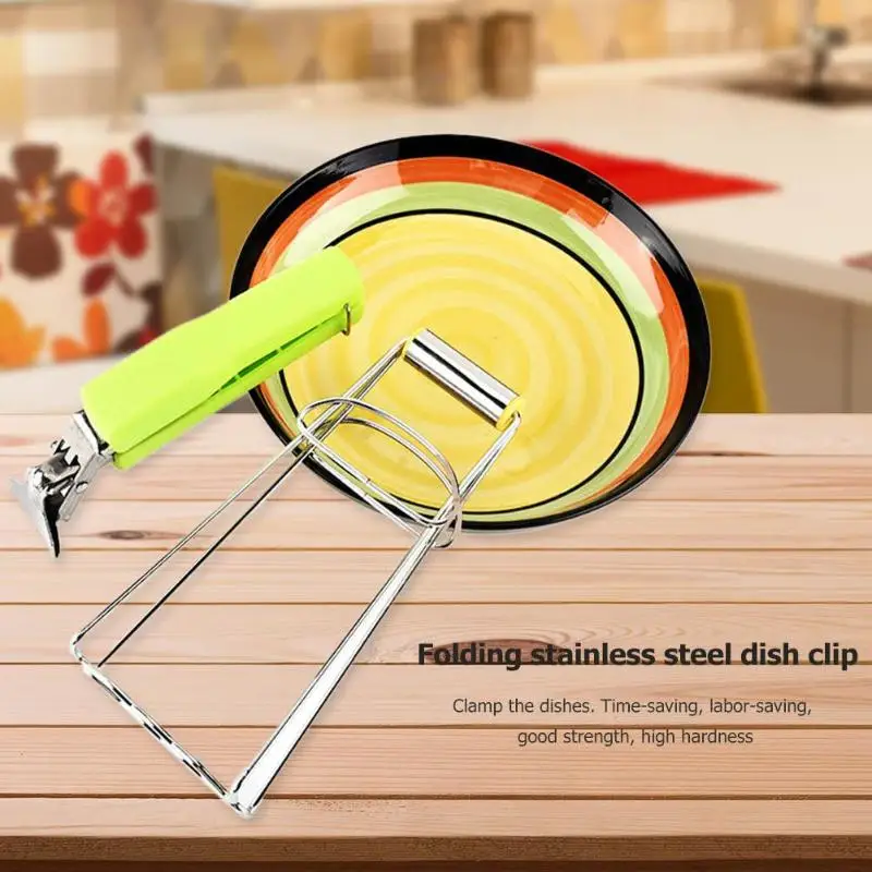 2 шт. складное блюдо из нержавеющей стали с зажимом анти обжигание складка
