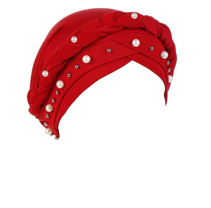 Жемчужные бриллианты платье мусульманская гофрированная шляпа для женщин