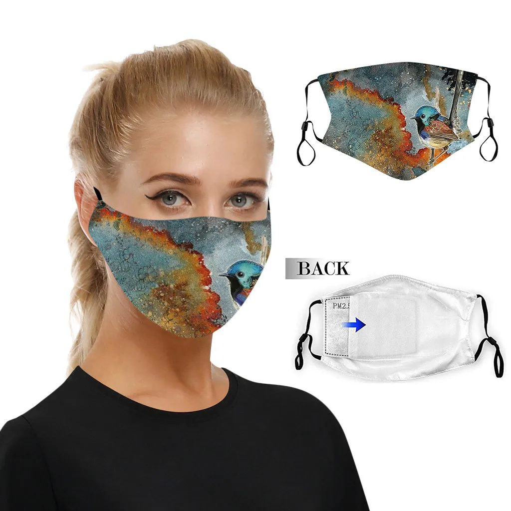 

1pc Mouth Masks For Dust Protection Printed Face Mask Washable Earloop Mask Filter PM2.5 Breathable Respirator Mascarillas