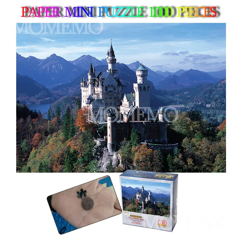 Немецкий пазл The Castle of Neuschwanstein из 1000 частей бумажный мини пазлы для взрослых с