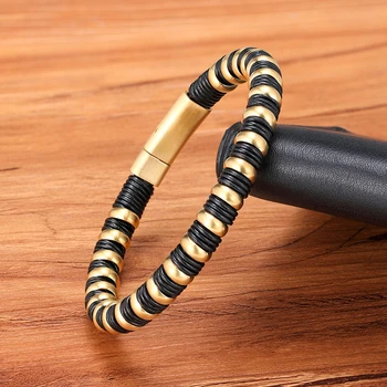 Stainless Steel Braided Wrap Leather Bracelet 4