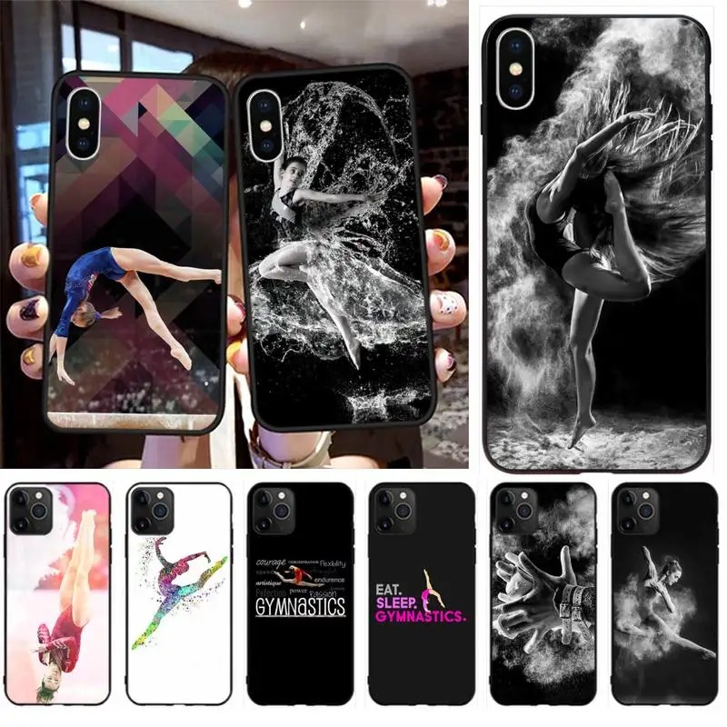 

Rhythmic Gymnastics balance beam DIY Painted Bling Phone Case for iPhone 11 pro XS MAX 8 7 6 6S Plus X 5S SE 2020 XR case