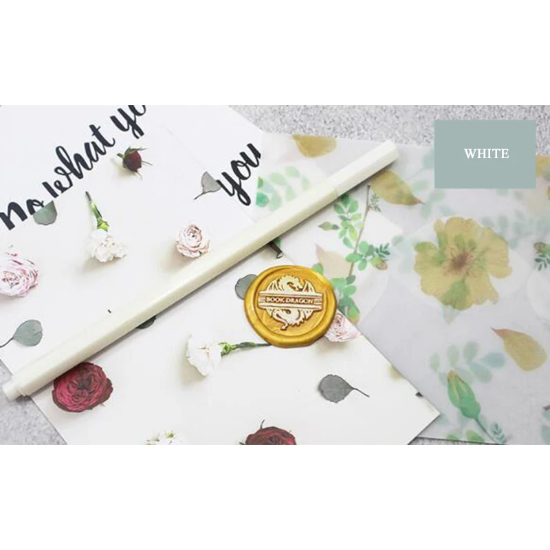 White with 5pcs Wax 1 шт. цветная ручка для восковой печати, штамп, маркер, ручка для украшения восковой печати, металлический золотой цвет, ручка, металлическая Трассировка, ручка, 11 цветов - Цвет: White with 5pcs Wax