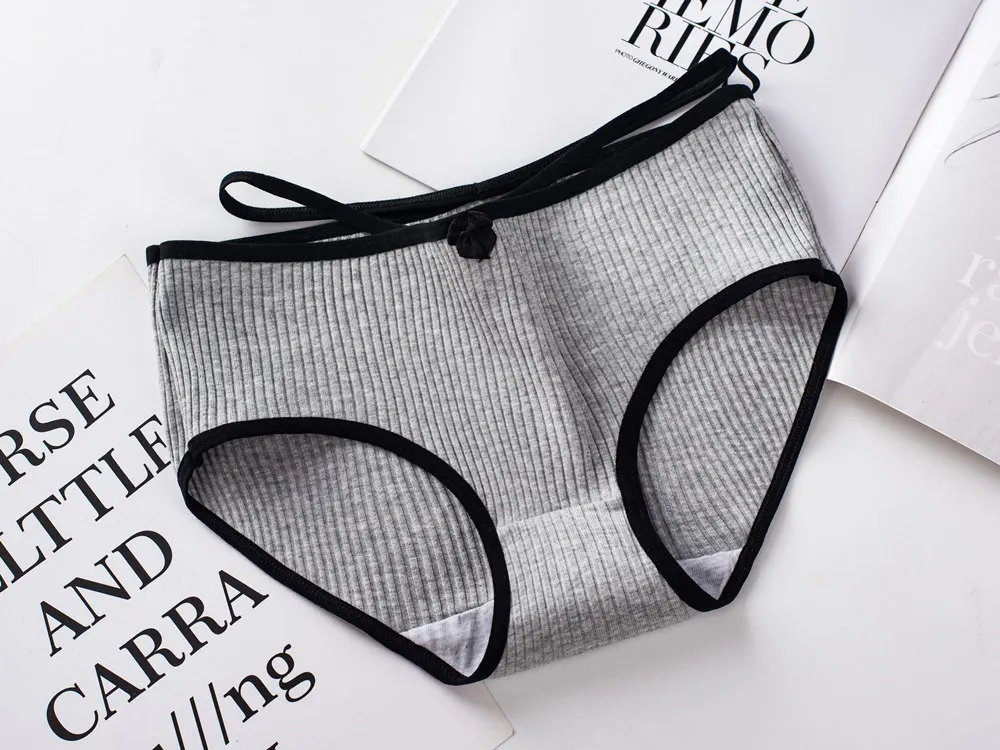 Gray Модное хлопковое нижнее белье для девочек, женские трусики - Цвет: Gray