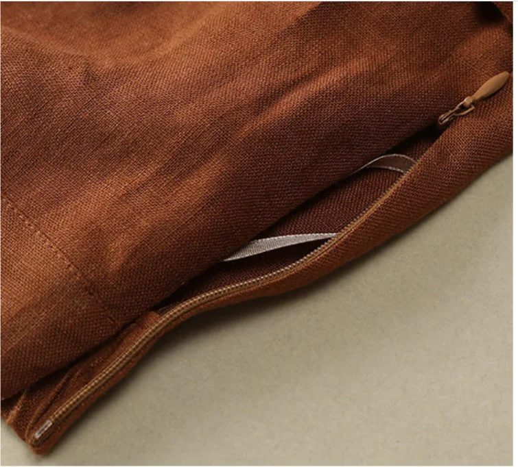 

Spring Summer Cotton Linen Skirts Women 2021 Vintage Midi Skirt High Elastic Waist Mujer Faldas with Pocket Solid Plus Size Jupe