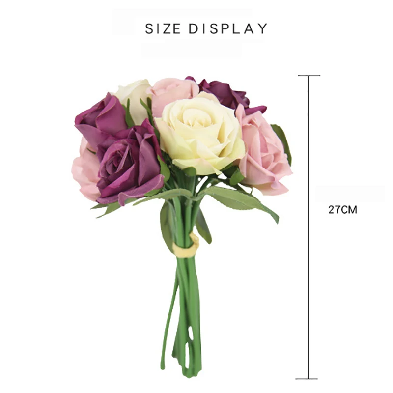 Розовые шелковые пионы букет невесты 27 см искусственные цветы для свадебной