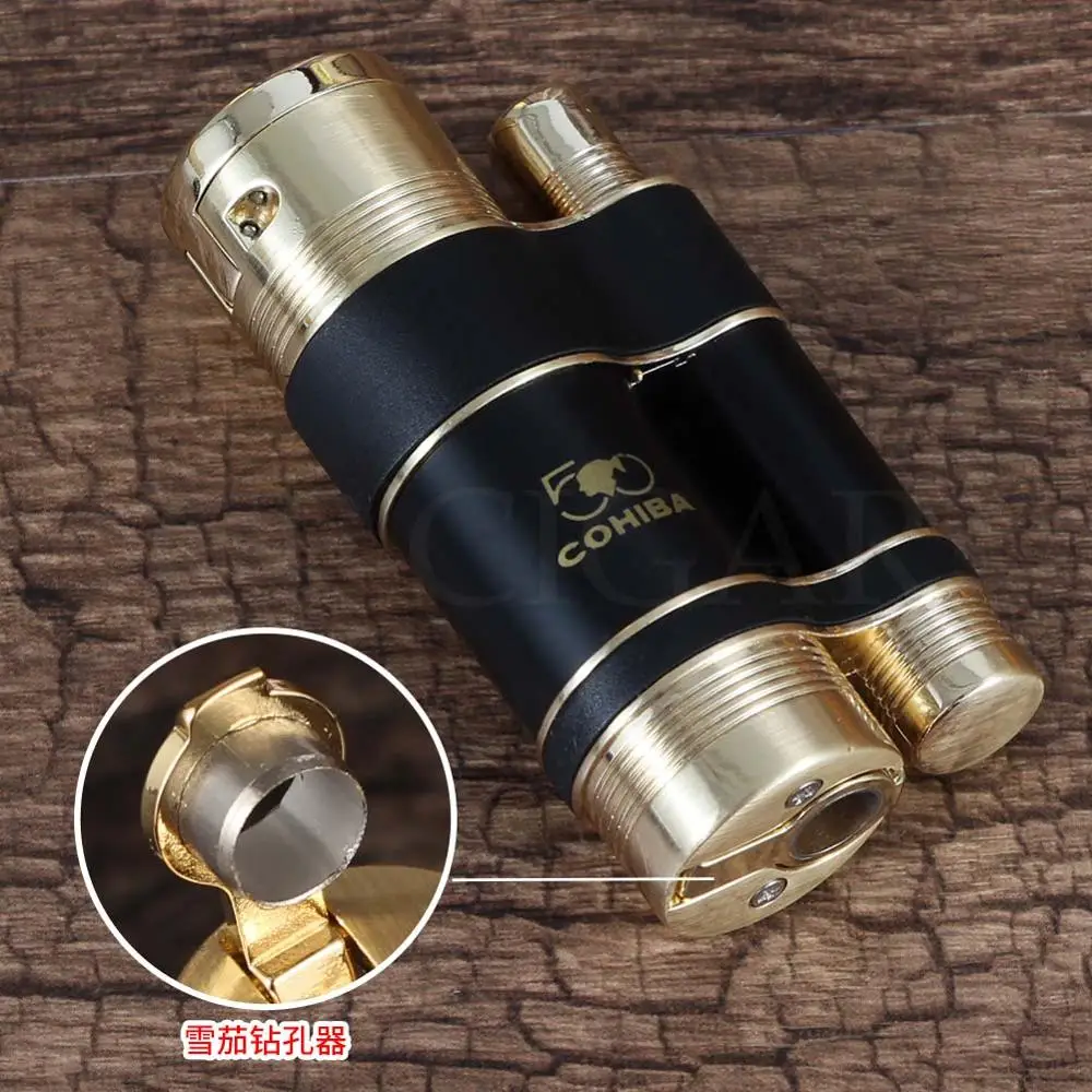 COHIBA сигарный набор ветрозащитный 3 струйный фонарь Зажигалка Карманный