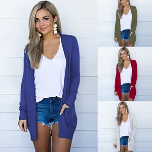 S-5XL Autumn/Winter Knitwear Female Blouse Solid Long Knit Cardigan Long Sleeve Loose Ladies Jacket Women's Clothing Tops Shirts 10 item image