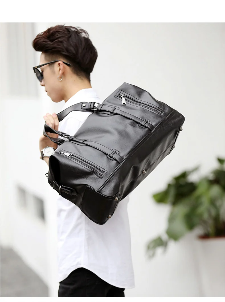 Мужская сумка для путешествий, водонепроницаемая, большая вместительность, из искусственной кожи, сумка для багажа, мужская сумка на плечо, женская сумка для путешествий на выходные, XA78WC