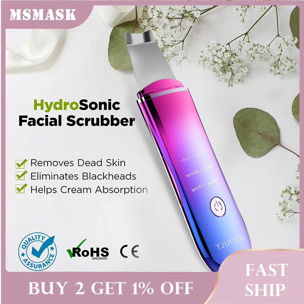 

Ultrasonic Pore Skin Scrubber Set Blackhead Remover Acne Shovel Instrument Facial Cleaner Wash Machine Spatula Face Beauty Tools
