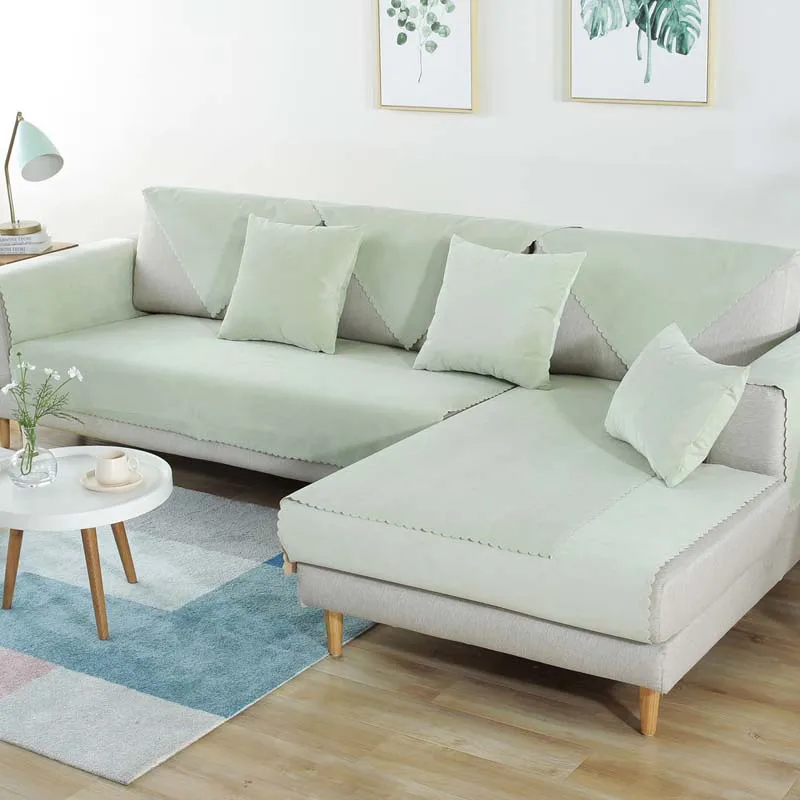 light green Pet Dogs царапины матрас на диване Settee Slipcover мебель протектор коврик ткань зимний длинный диван полотенца чехлы - Цвет: light green
