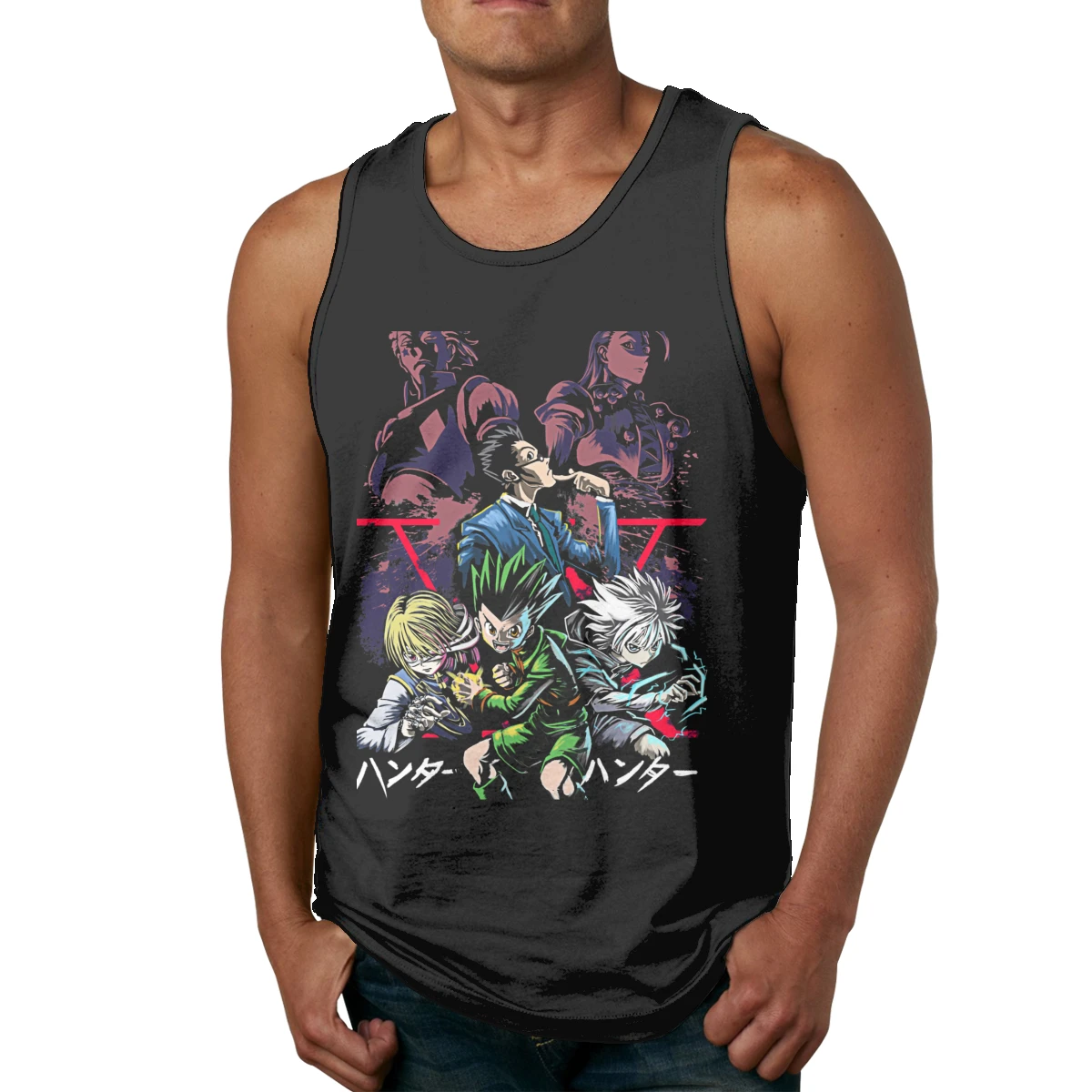 

Summer Natural CottonHunter X Hunter Killua GON Hisoka Summer Tops Popular Classic Round Neck Tank Top