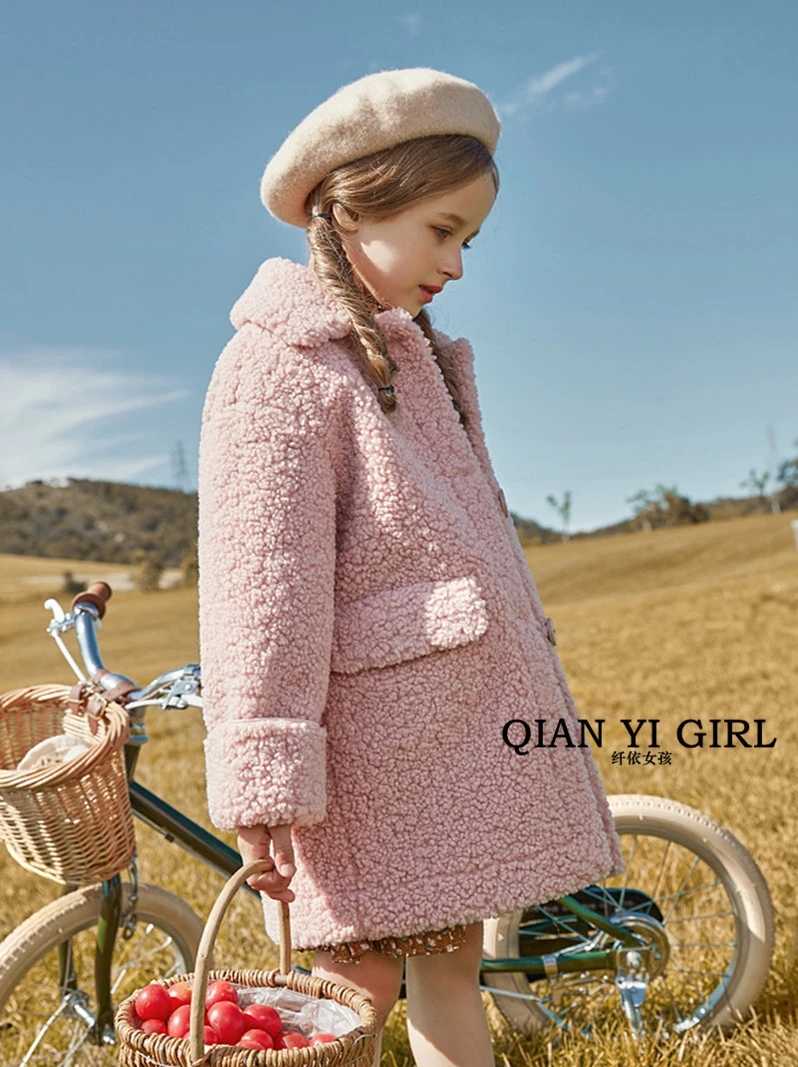 Пальто для девочек на осень и зиму детское летнее Новое Детское шерстяное пальто