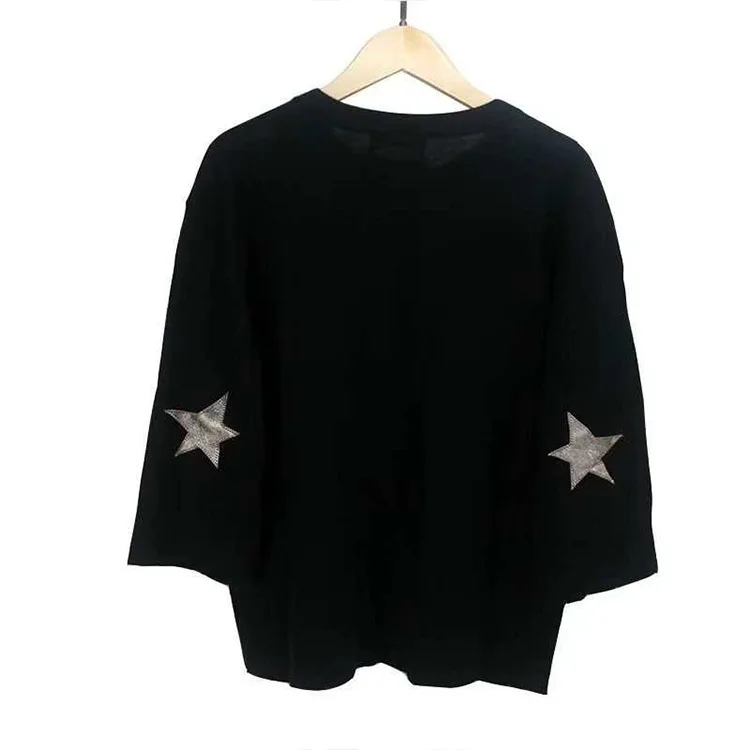 

2020 Fall/Winter 2020 New 3/4 Sleeve Round Neck Pullover Loose Pure Cashmere Knitted Sweater