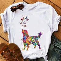 2021 hot sale tshirt women watercolor golden retrieverchihuahua animal print t shirt femme pet dog t shirt female tops