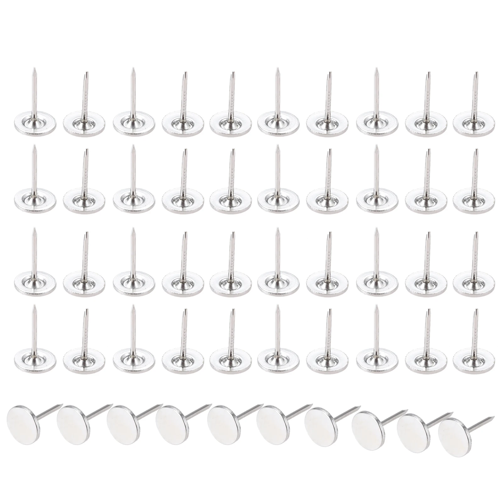 

100/50 шт покрытые серебром мебельные гвозди с плоской головкой металла Канцелярская кнопка 11 мм x 17 мм Винтаж Tacks антикварные серьги-гвоздики ...