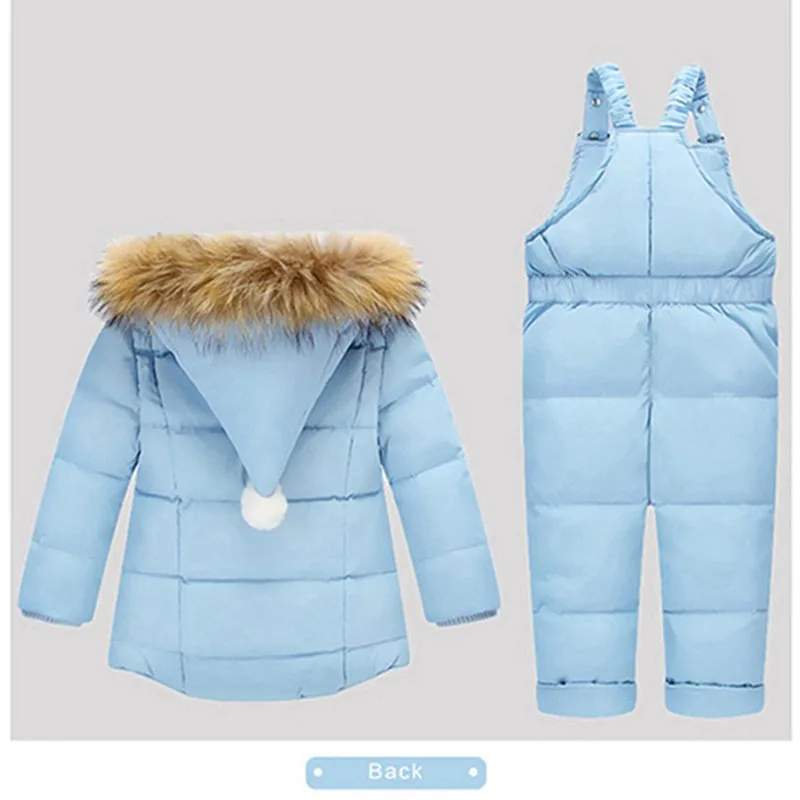 Детский комплект зимней одежды из куртки и штанов на утином пуху с меховым