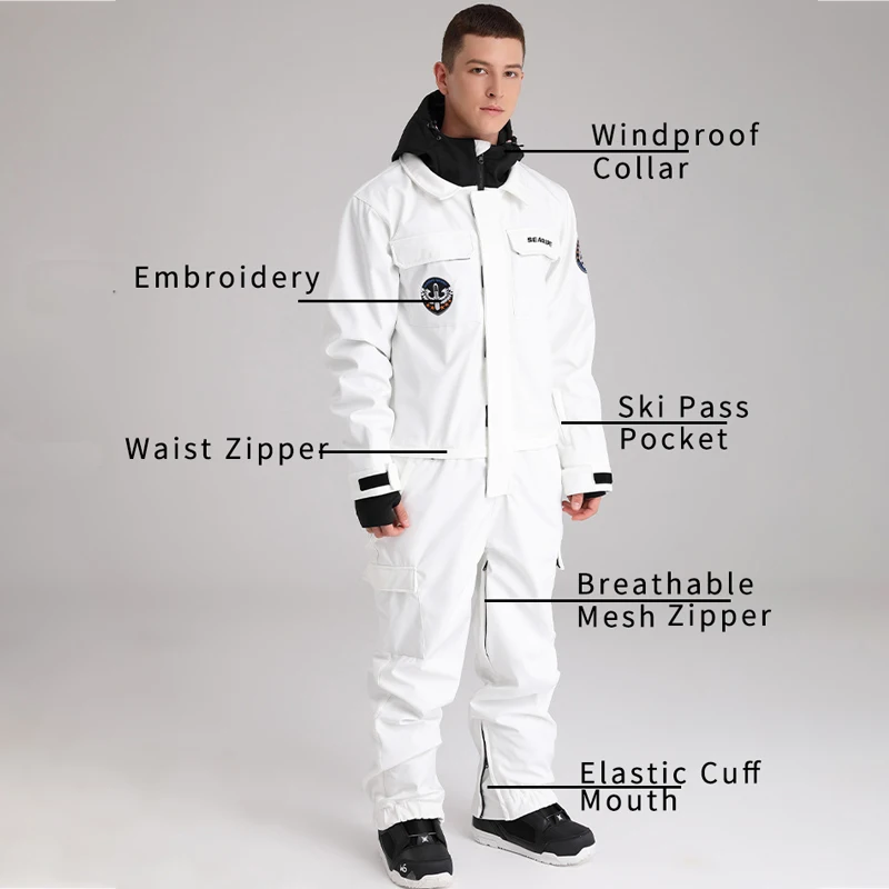 Уличные мужские снежные костюмы с капюшоном ветрозащитный мужской лыжный