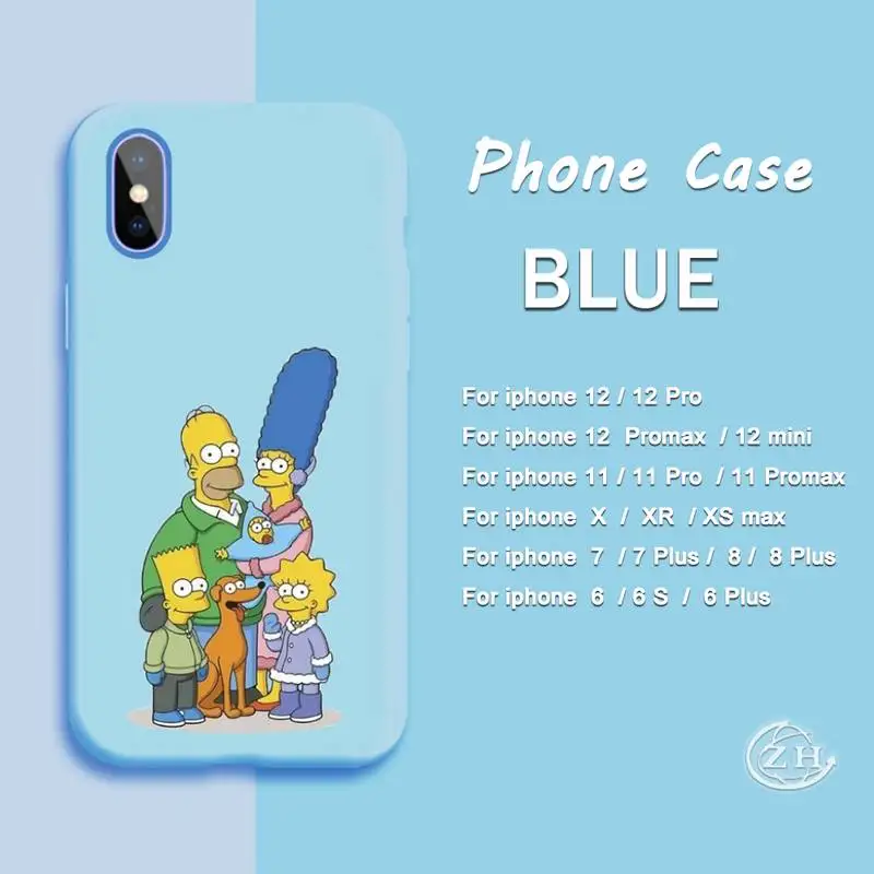 

Bart Simpson Phone Case Blue For Iphone 12 11 PRO MAX X XS XR 6S 7 8 PLUS SE Cases Cover