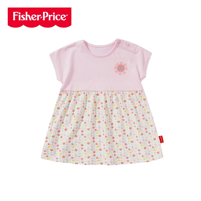 THREEGUN X Fisher-Price/платья для новорожденных девочек летние хлопковые платья для младенцев с героями мультфильмов дышащая детская одежда для девочек