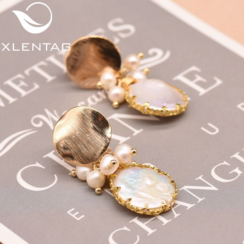 XlentAg Fresh Water White Pearl Clip On Earrings For Women Girl Lovers' Minimalist Fine Jewellery Pendientes Mujer Moda GE0872B |