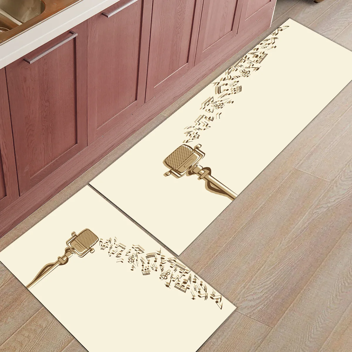 Музыкальный ретро-коврик для кухни с микрофоном современные Нескользящие