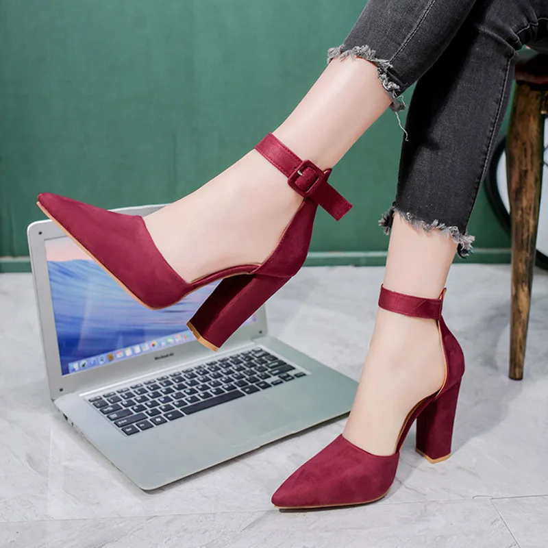 Модные женские туфли на высоком каблуке zapatos Mujer туфли-лодочки с острым носком