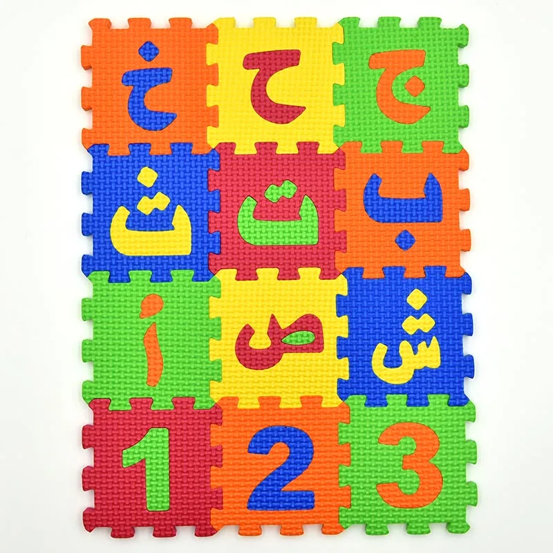

9 * 9CM Carpet Arab Alphabet Toys Kids Baby Play Puzzle Mats Rugs Babies DIY EVA Foam Mat Toy 28PCS Arabic Language 8PCS Number