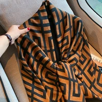 2021 luxury winter scarf women cashmere warm thickened soft fashion shawl cape wrap 80190 cm