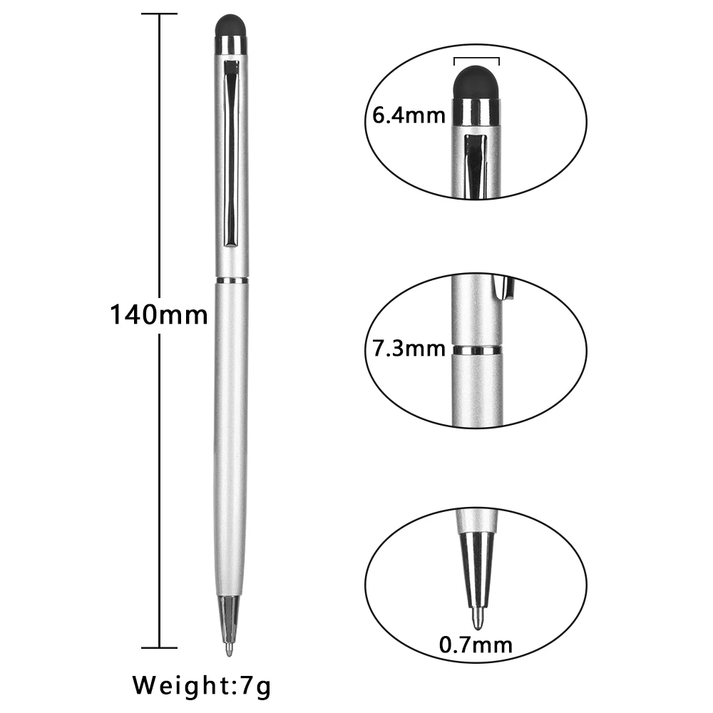 

Universal 0.7mm Dual Use Screen Touch Pen Capacitive Touch Pen for IPhone IPad Pen Ball Pen Office Supplies Stationery